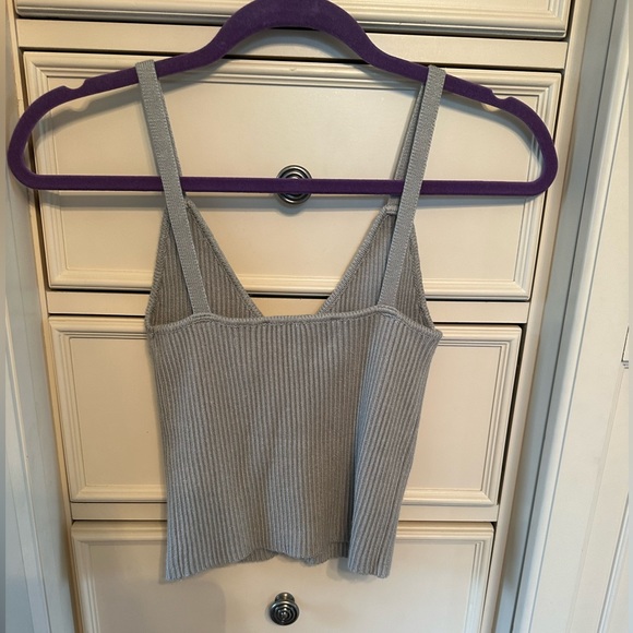 Zara cropped sweater tank top size medium in light gray - Picture 4 of 4